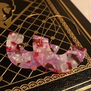 Pink and Red Acrylic Earrings